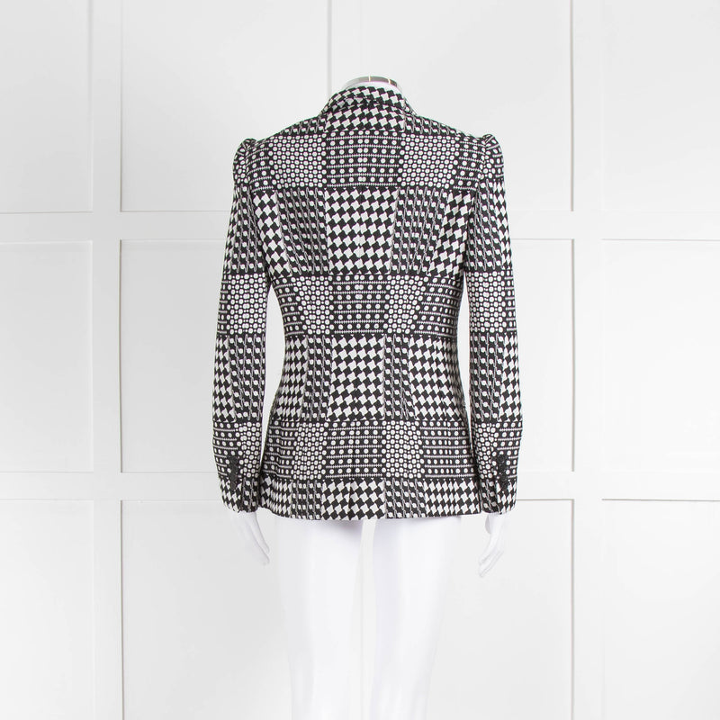 Alexander McQueen Black And White Checked Double Breasted Jacket