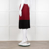 Pinko Burgundy Pleated Skirt With Black Hem