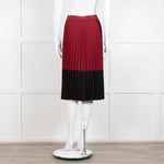 Pinko Burgundy Pleated Skirt With Black Hem