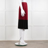 Pinko Burgundy Pleated Skirt With Black Hem