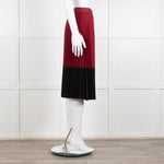 Pinko Burgundy Pleated Skirt With Black Hem