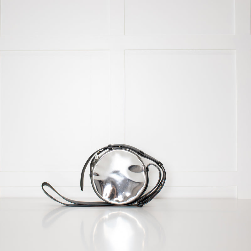 Diane Von Furstenberg  Silver Disco Circular Crossbody Bag