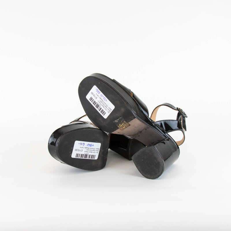 Me + Em Black Patent Block Heel Sandals