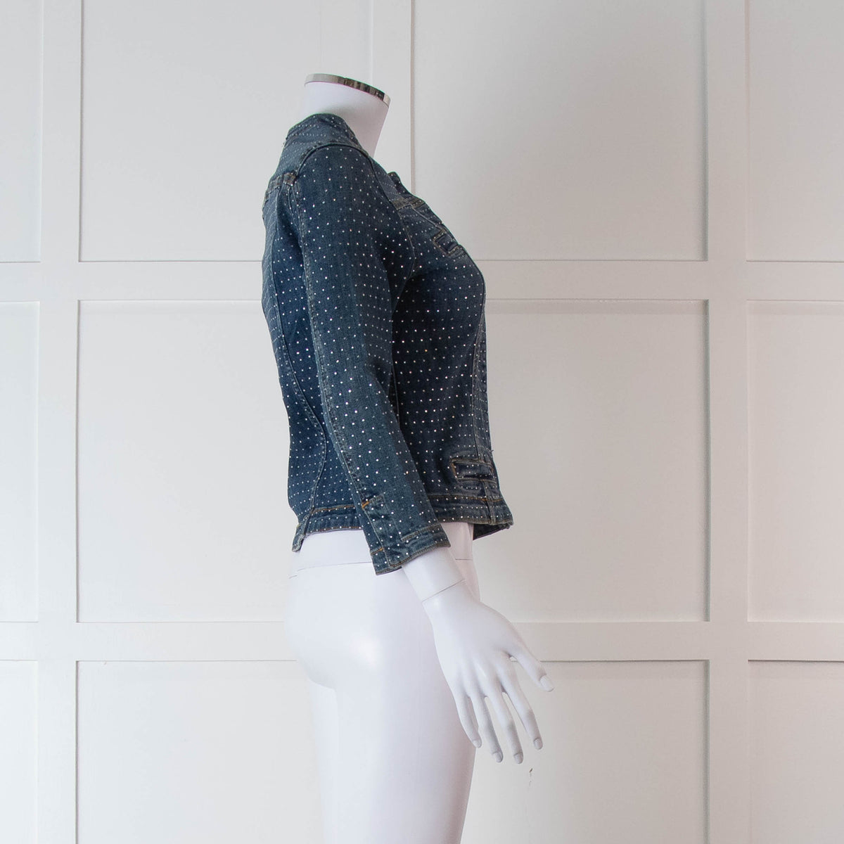 Liu Jo Blue Denim Rhinestone Embellished Jacket
