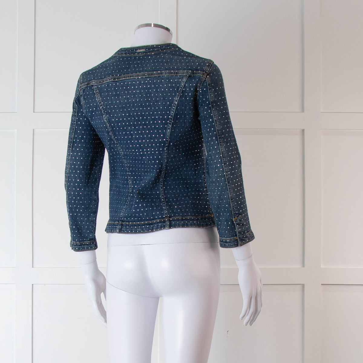 Liu Jo Blue Denim Rhinestone Embellished Jacket