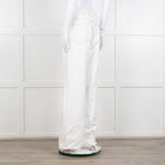 Frame Cream Contrast Stitch Straight Leg Jeans