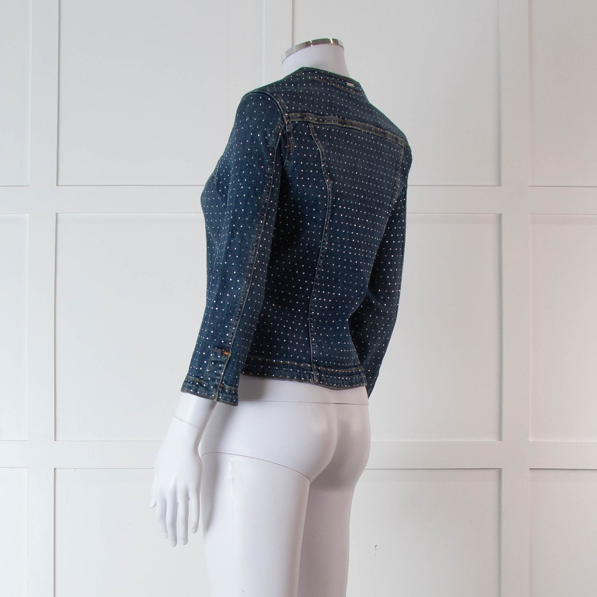 Liu Jo Blue Denim Rhinestone Embellished Jacket