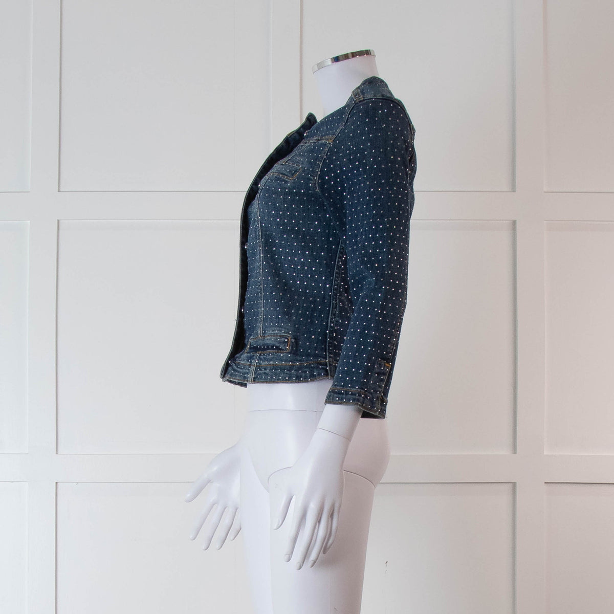 Liu Jo Blue Denim Rhinestone Embellished Jacket