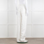 Frame Cream Contrast Stitch Straight Leg Jeans