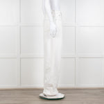 Frame Cream Contrast Stitch Straight Leg Jeans