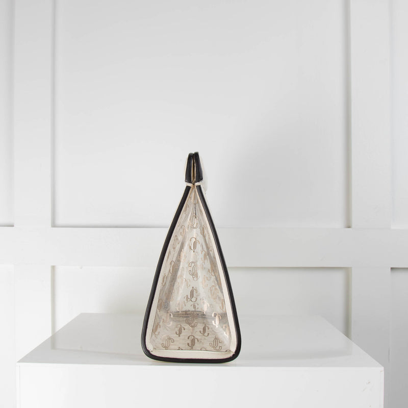 Jimmy Choo Clear White Varenne Pouch Bag