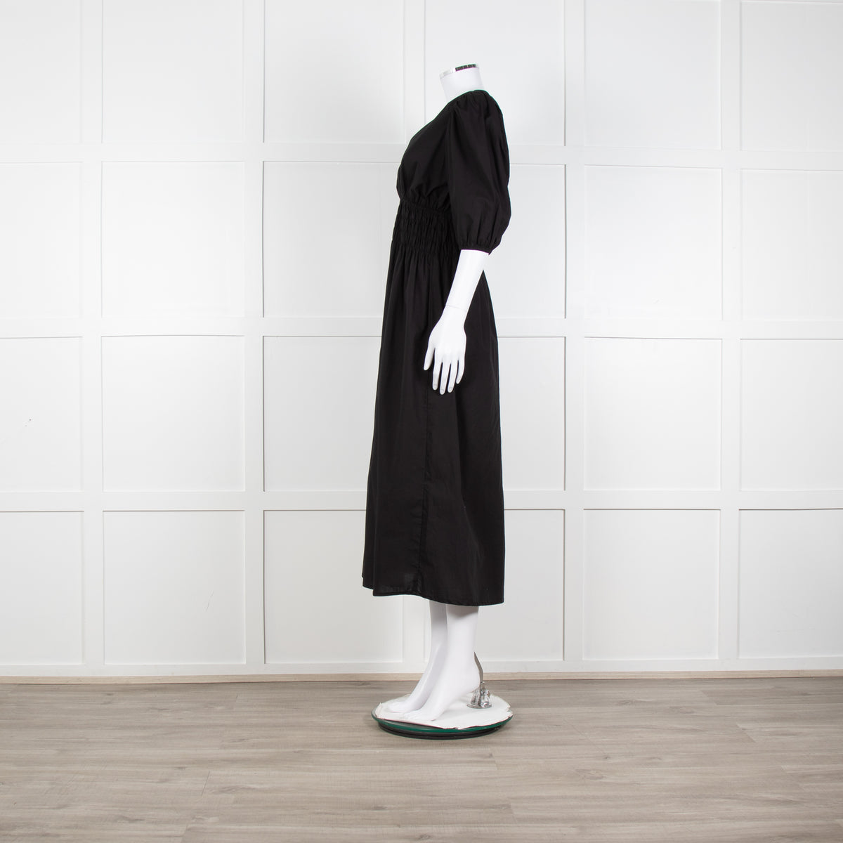 Faithfull The Brand The Grace Black Midi Dress