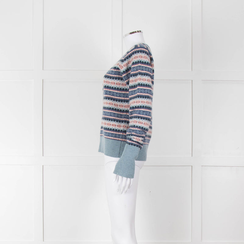 Brora Fairisle Cashmere Round Neck Jumper