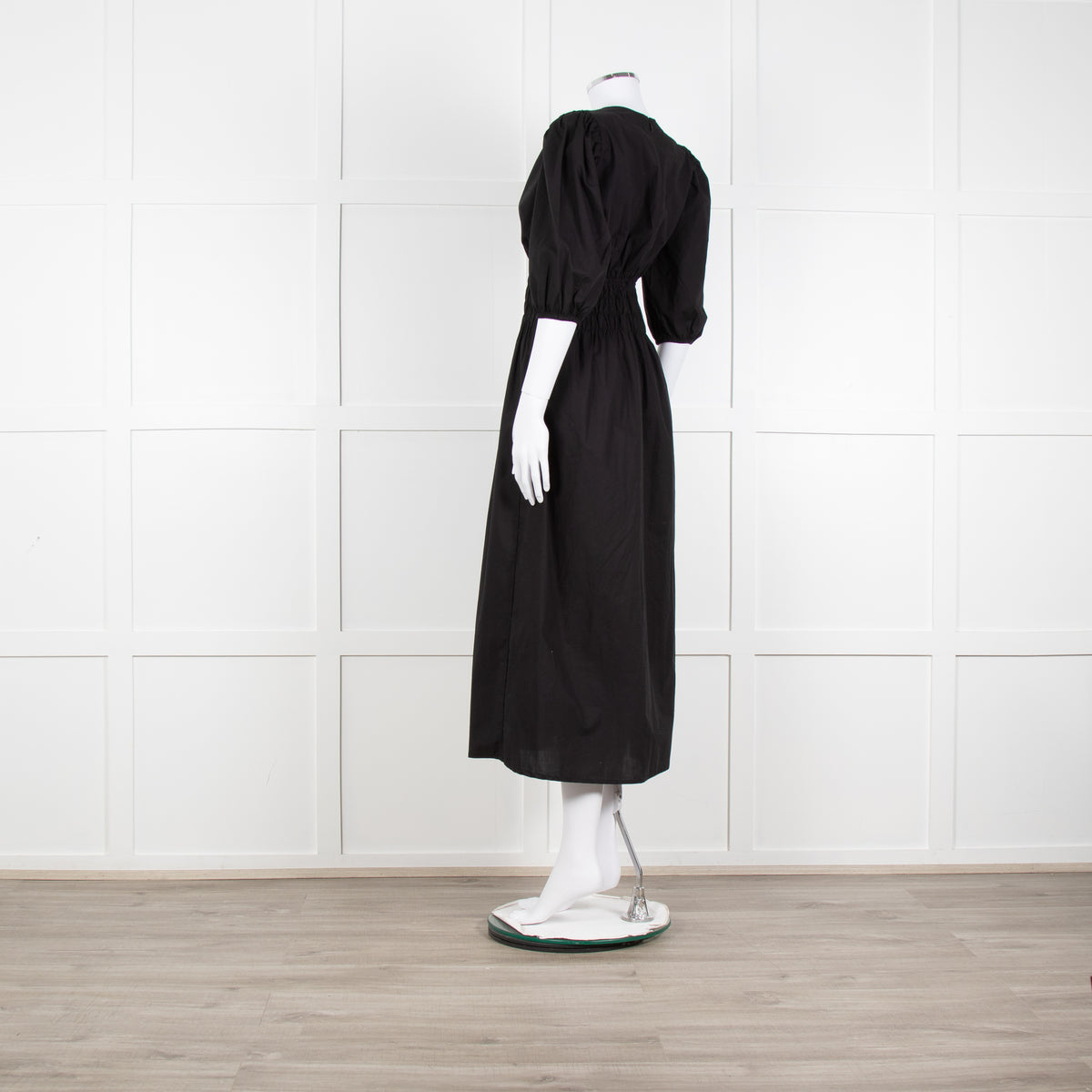 Faithfull The Brand The Grace Black Midi Dress