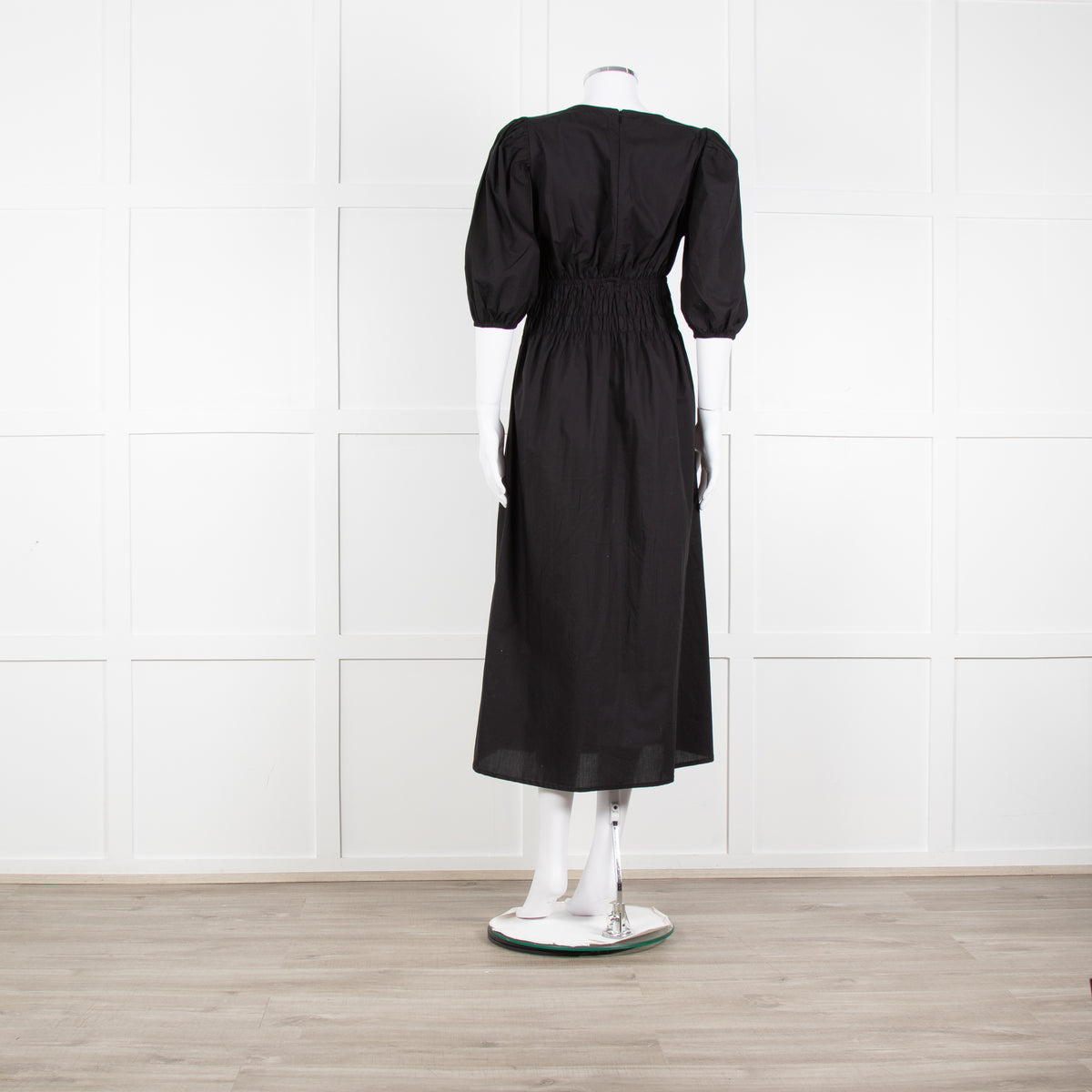Faithfull The Brand The Grace Black Midi Dress