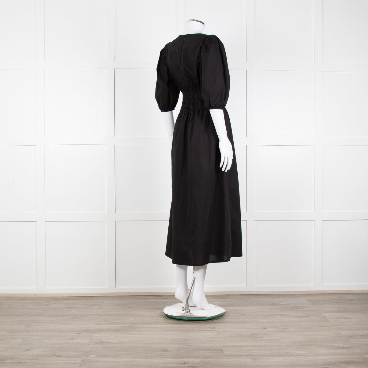 Faithfull The Brand The Grace Black Midi Dress