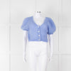 American Dreams Sky Blue Mohair Cap Sleeve Cardigan