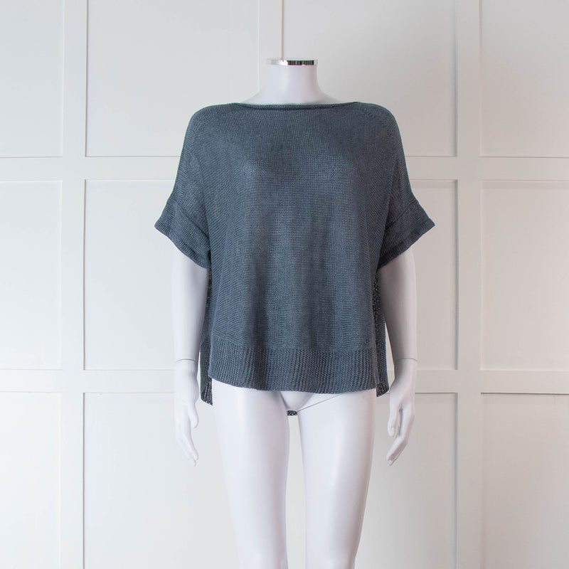 Oska Blue Knit Sleeveless Jumper Top