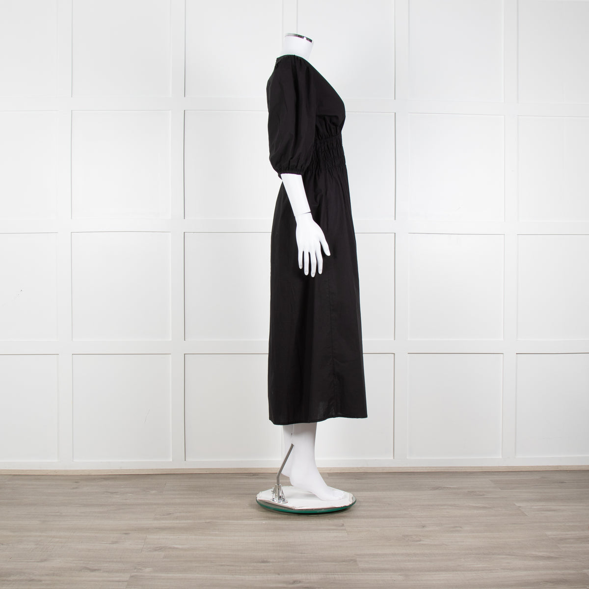 Faithfull The Brand The Grace Black Midi Dress