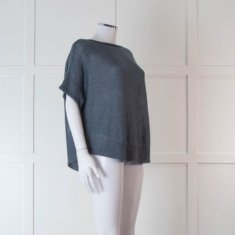 Oska Blue Knit Sleeveless Jumper Top