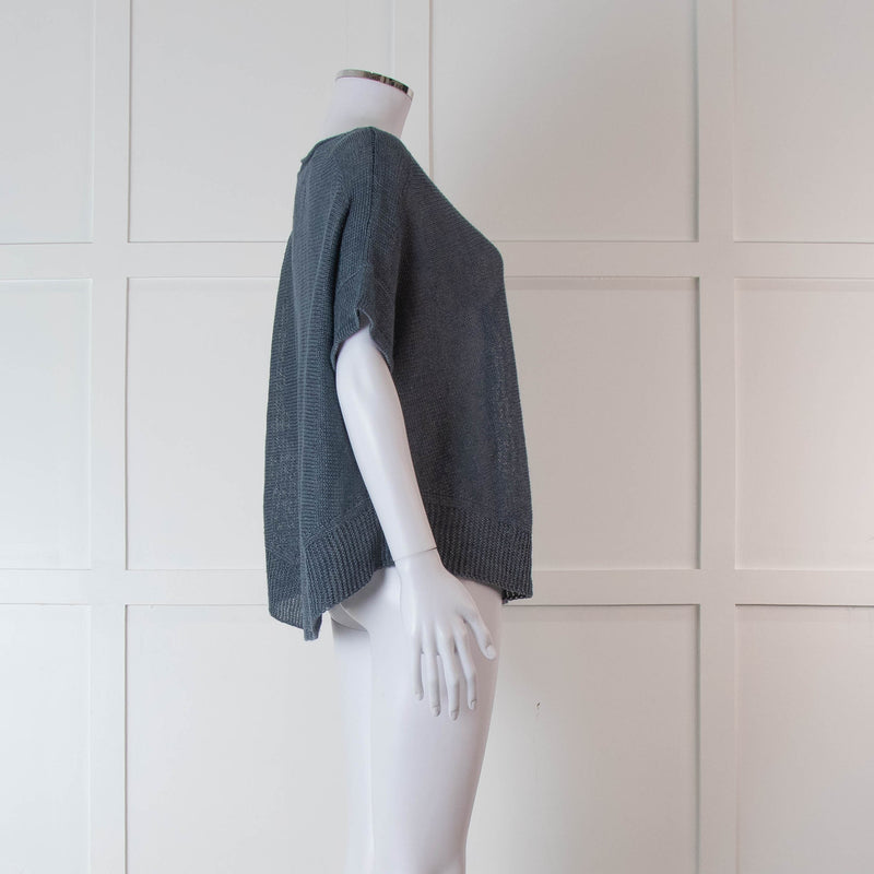Oska Blue Knit Sleeveless Jumper Top