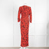 Rixo Red Adriana Tiger Print Ruched Dress