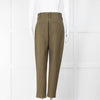 Derek Lam 10 Crosby Khaki Pleated Trousers With Gold Buttons