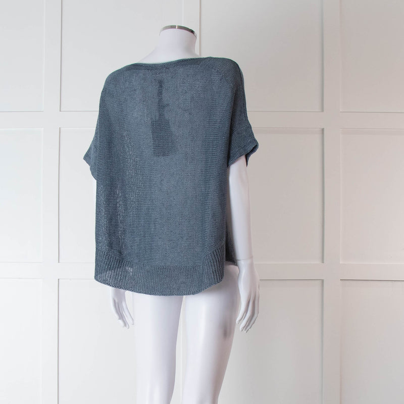 Oska Blue Knit Sleeveless Jumper Top