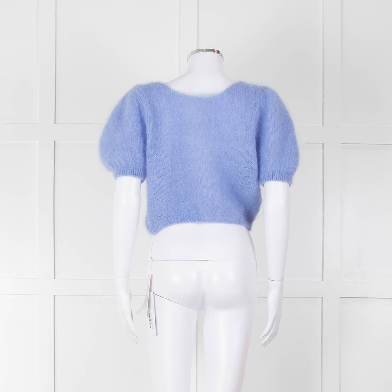 American Dreams Sky Blue Mohair Cap Sleeve Cardigan