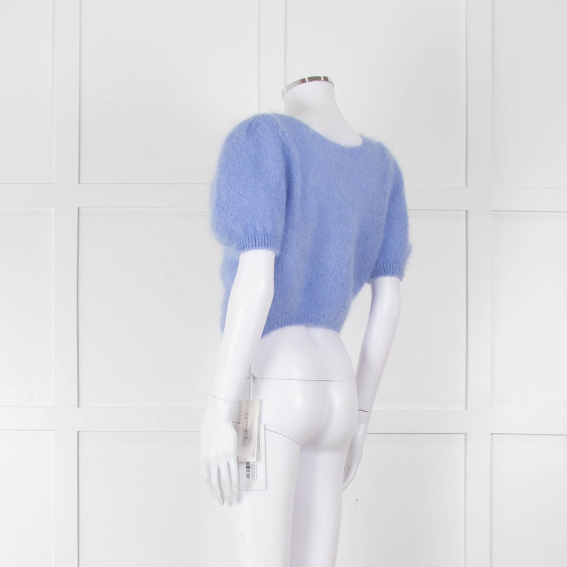 American Dreams Sky Blue Mohair Cap Sleeve Cardigan