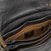 Lanvin Black Sugar Medium Gold Studs Leather Flap Shoulder Bag