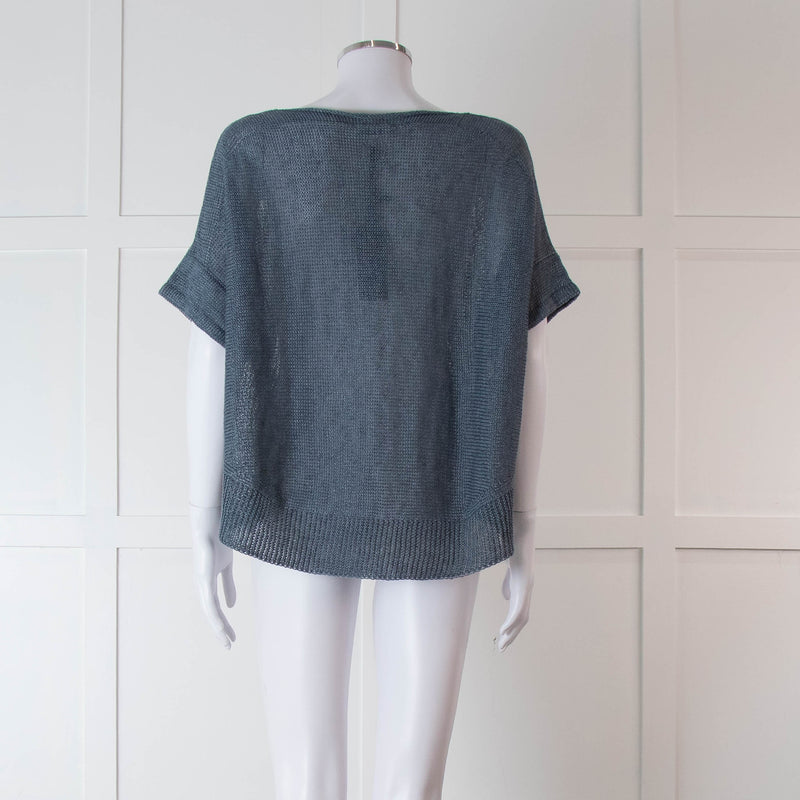 Oska Blue Knit Sleeveless Jumper Top