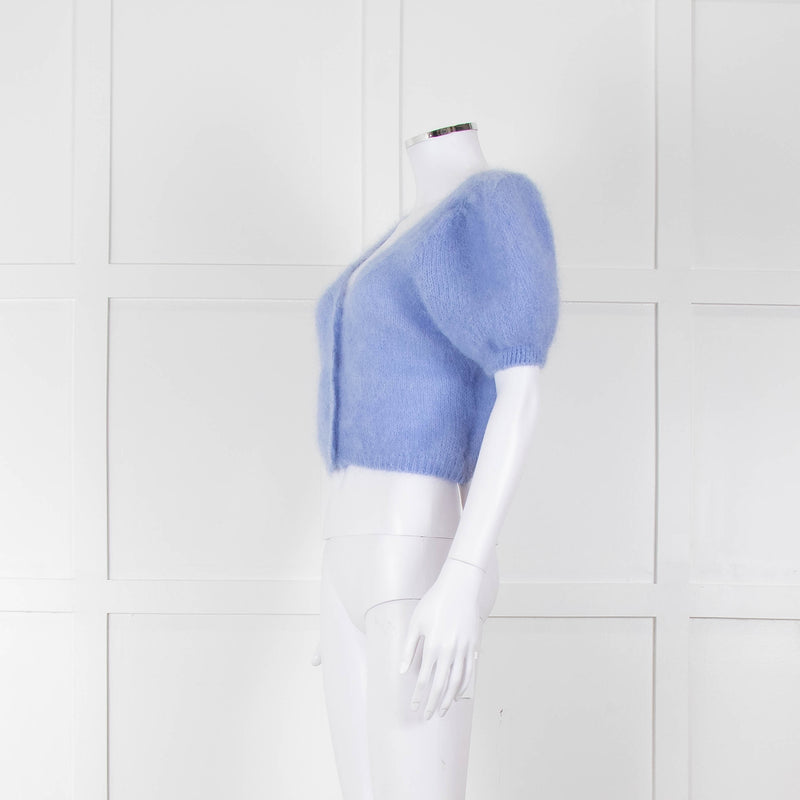 American Dreams Sky Blue Mohair Cap Sleeve Cardigan