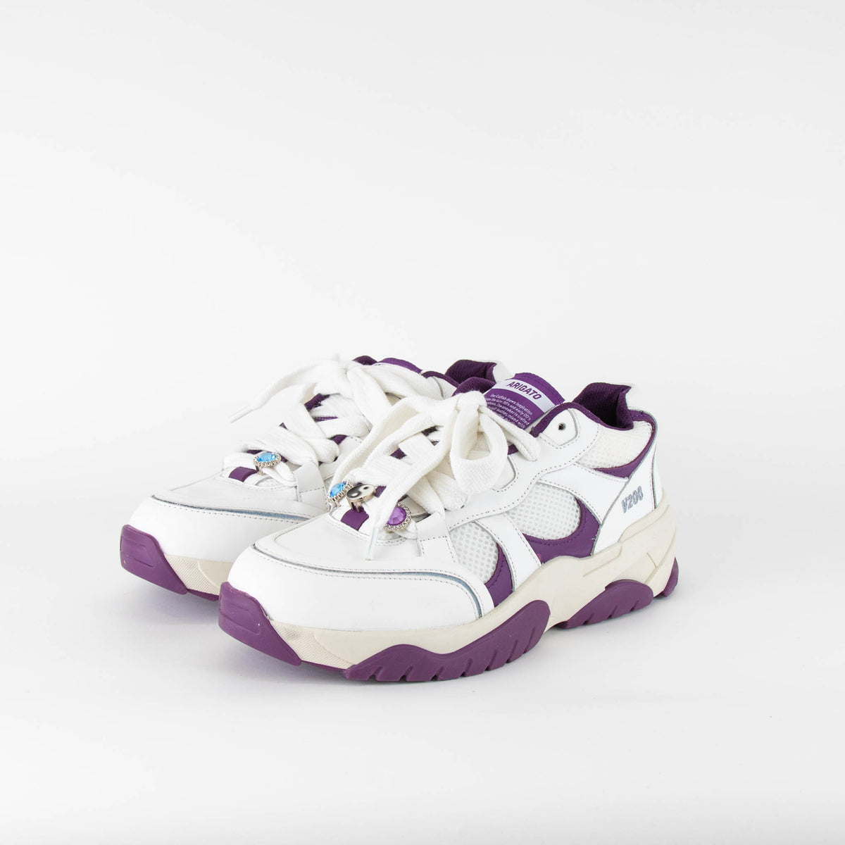 Axel Arigato White Purple Leather Catfish Lo Trainers
