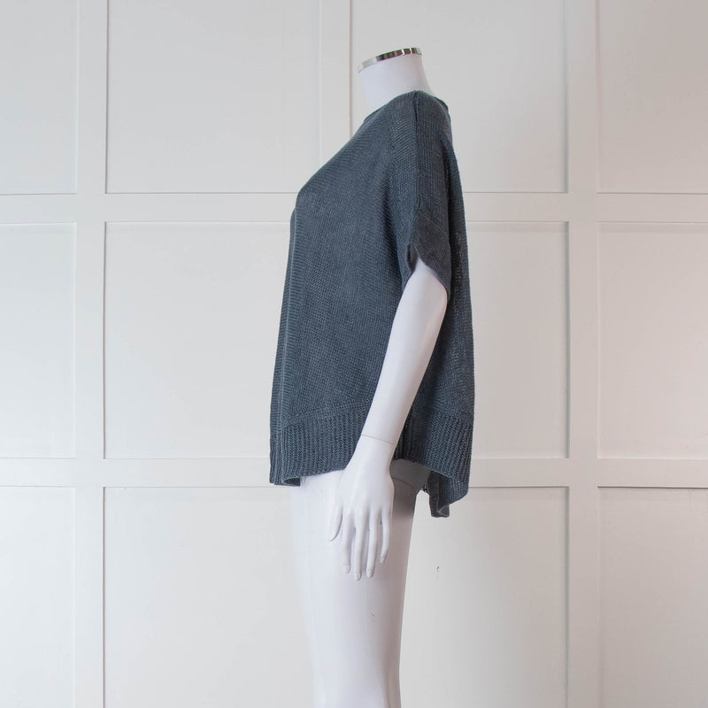 Oska Blue Knit Sleeveless Jumper Top
