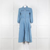 Ba&sh Blue Denim Larta Midi Dress