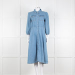 Ba&sh Blue Denim Larta Midi Dress