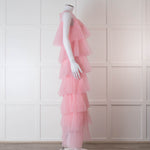 Lisou Pale Pink Layered Tulle Sleeveless Maxi Dress