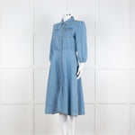 Ba&sh Blue Denim Larta Midi Dress