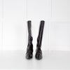 Toteme 35mm Brown Embossed Croc Kitten Heel Knee High