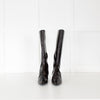 Toteme 35mm Brown Embossed Croc Kitten Heel Knee High