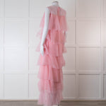 Lisou Pale Pink Layered Tulle Sleeveless Maxi Dress