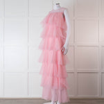 Lisou Pale Pink Layered Tulle Sleeveless Maxi Dress