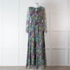 Ridley Multicolour Floral Silk Long Sleeve Tiered Dress