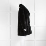 Claudie Pierlot Black Shearling Single Breasted Short Coat