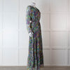 Ridley Multicolour Floral Silk Long Sleeve Tiered Dress