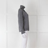Sandro Grey Turtleneck Jumper with Lace Inserts