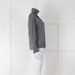 Sandro Grey Turtleneck Jumper with Lace Inserts