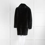 Claudie Pierlot Black Shearling Single Breasted Short Coat