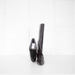 Toteme 35mm Brown Embossed Croc Kitten Heel Knee High